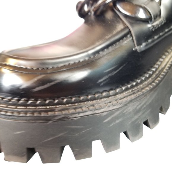 Steve Madden Lug Sole Platform oxford heels loafers with chain size 10 - Picture 10 of 14